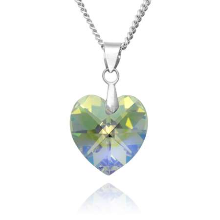 Stunning 925 Sterling Silver & Swaroski Crystal Heart Pendant